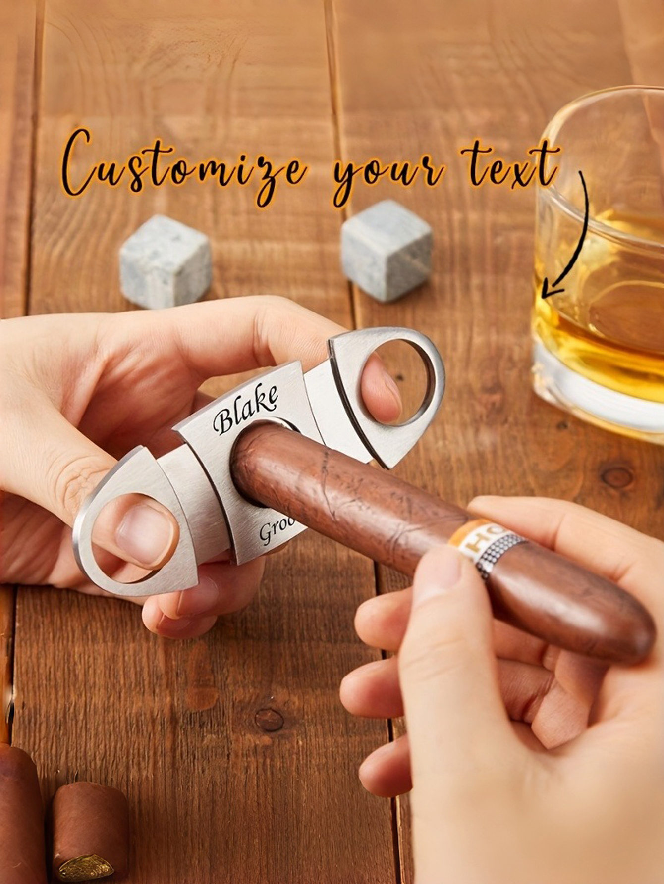 Custom Engraved Stainless Cigar Cutter